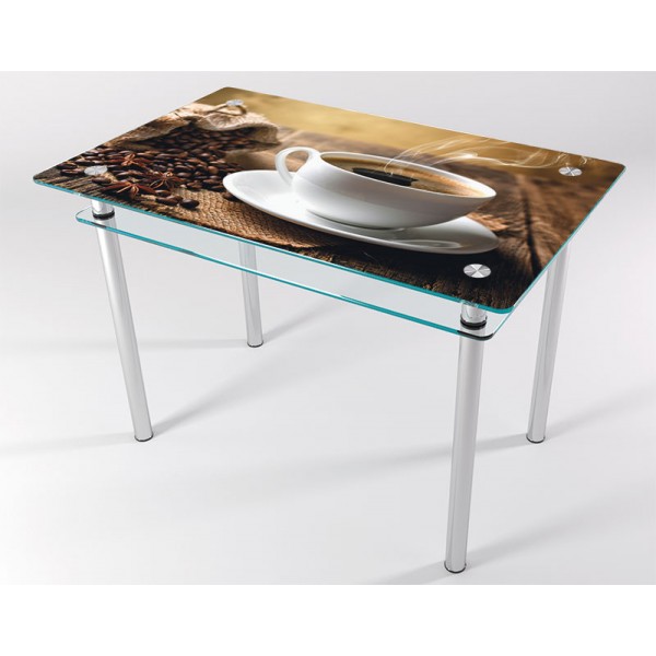 

Стол стеклянный "Jam" Ароматный кофе KT-01 90х60 см