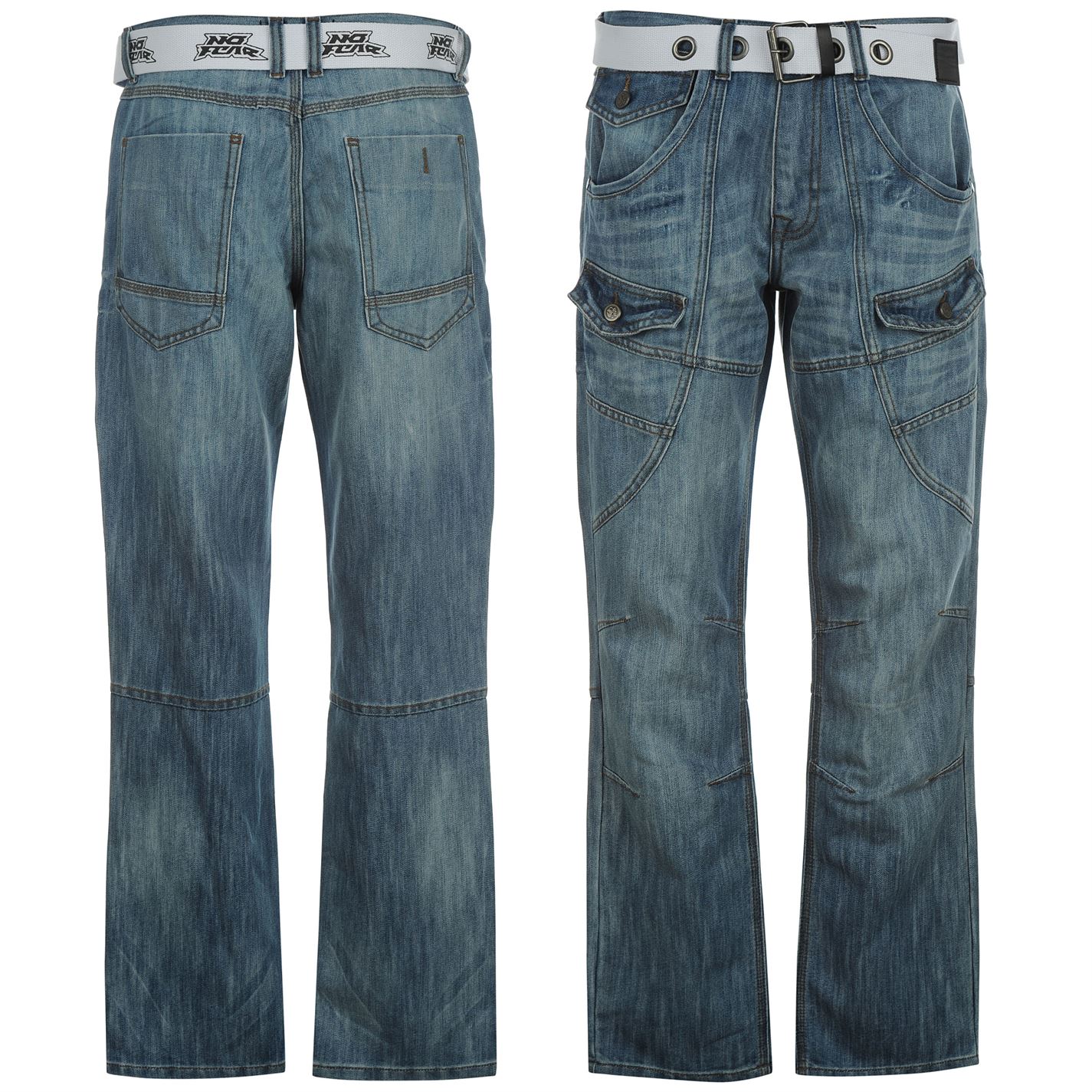 Джинсы No Fear Belted Cargo Jeans Mens 32WR Light Wash (57776) від продавця spartano в