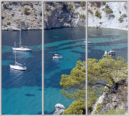 

Шкаф купе Luxe Studio Стандарт-1 Фотопечать Море-32 2100x2100x450 трехдверный