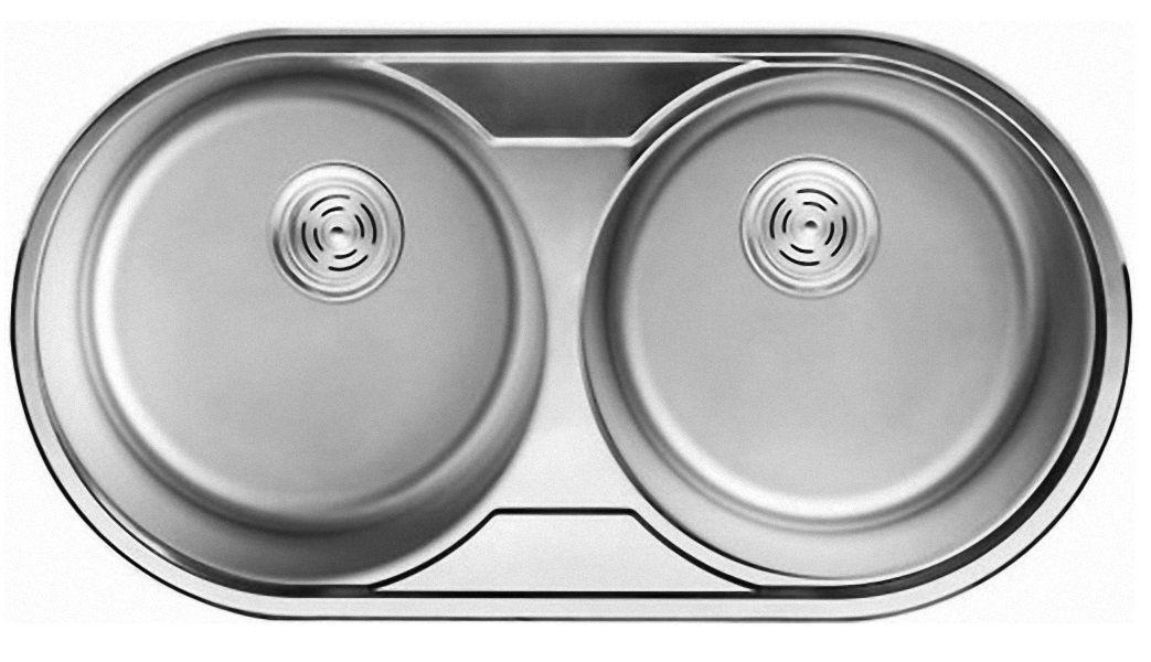 

7113 Мойка Cristal круглая 2-ная врезная 790x440х185 SATIN