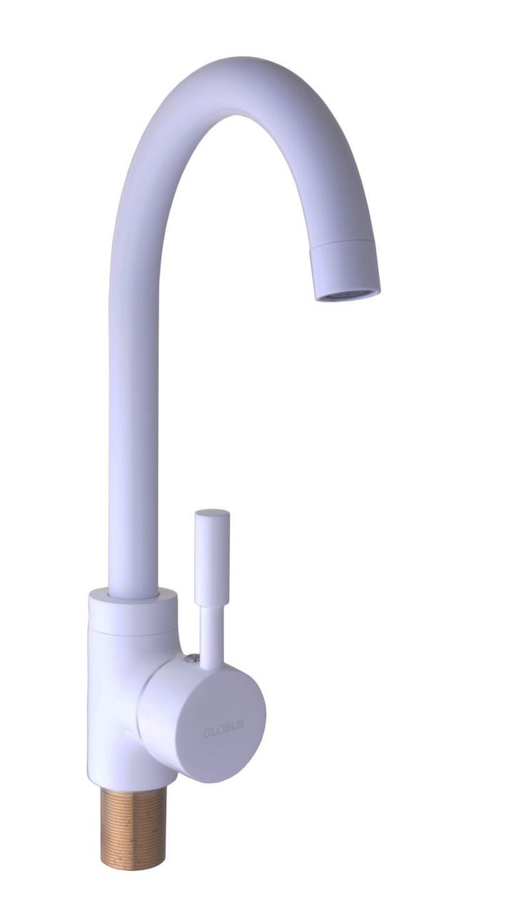 

Смеситель GLLR-0103 S WHITE LAZER Globus Lux литой для кухни