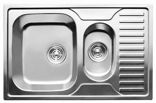 

7301 Мойка Cristal прямоугольная двойная с полкой, врезная 780x500x180 Polish