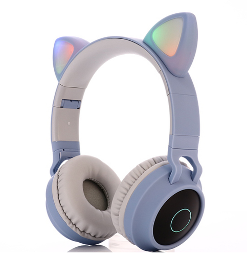 

Беспроводные наушники Fingertime BT028C с кошачьими ушками Light Blue