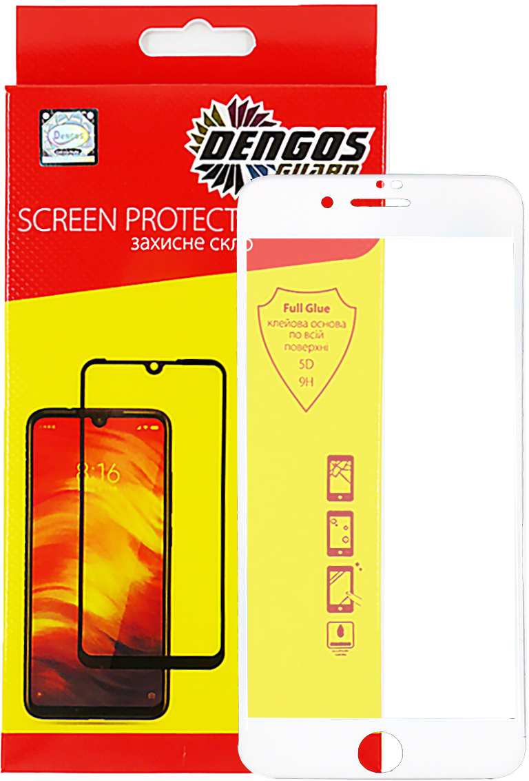 

Защитное стекло DENGOS для Apple iPhone 7/8 White (TGR-37)