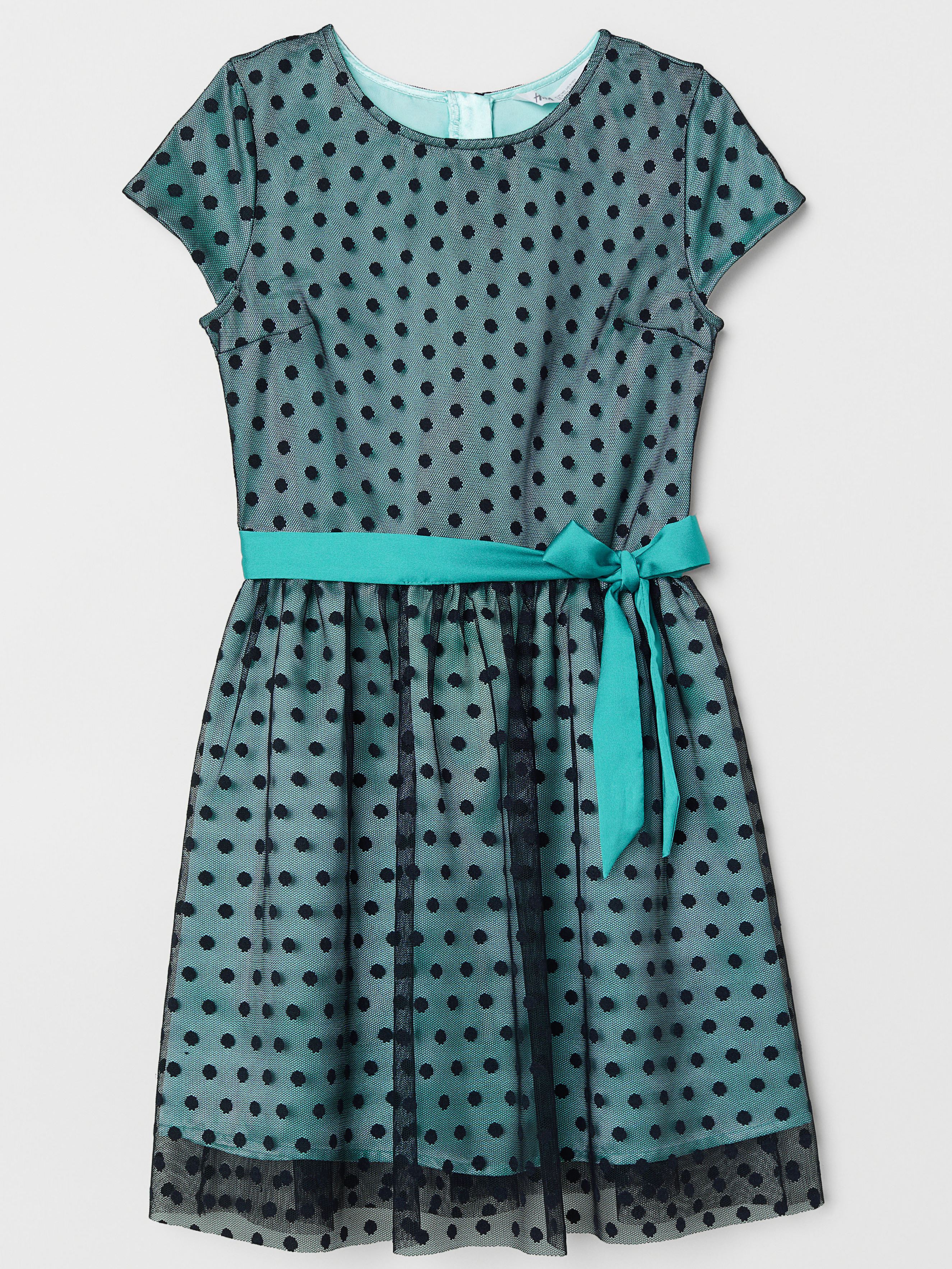 

Платье с сеткой в горошек H&M 0626193 170 cm (59498170cm) Зеленый