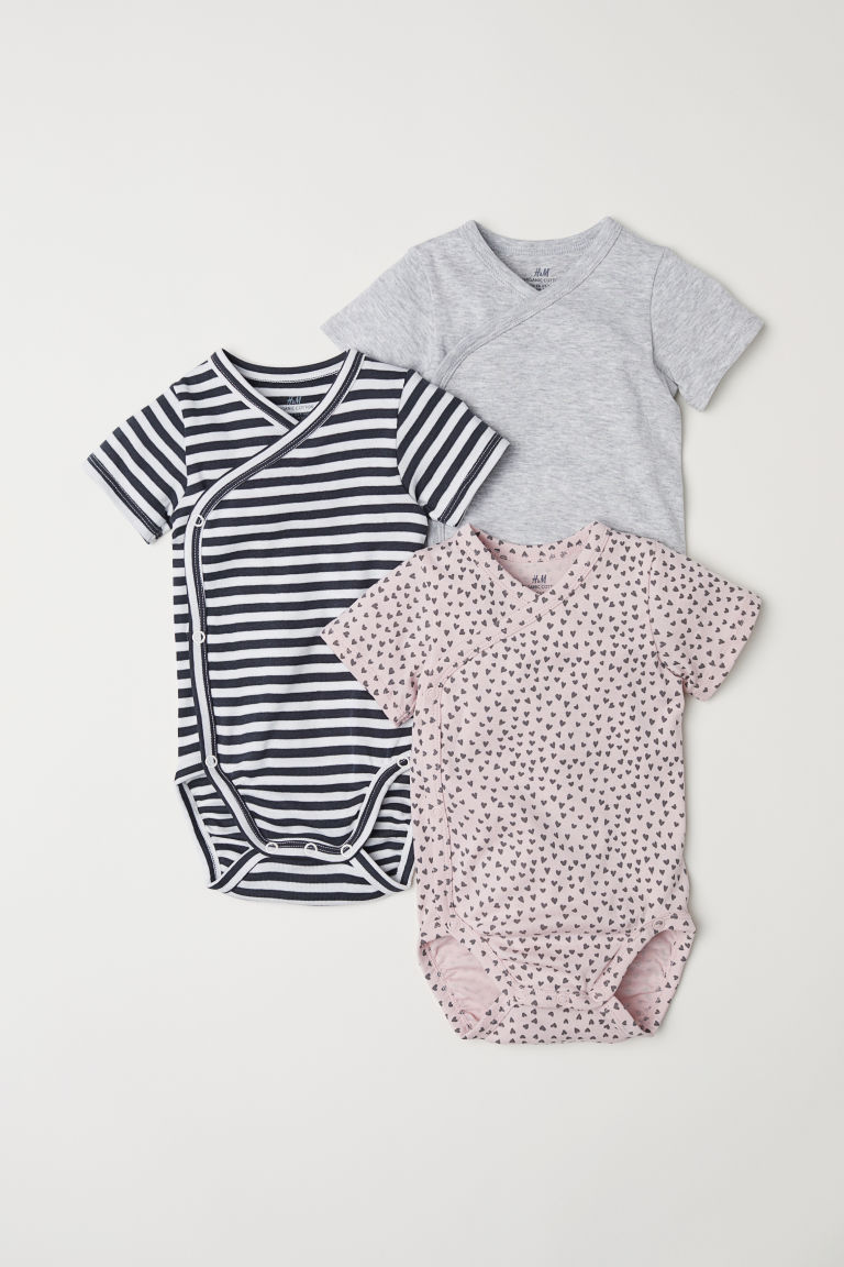 

Боди на запахе 3 шт. H&M 0592009 44 cm (6392244cm) Разноцветные