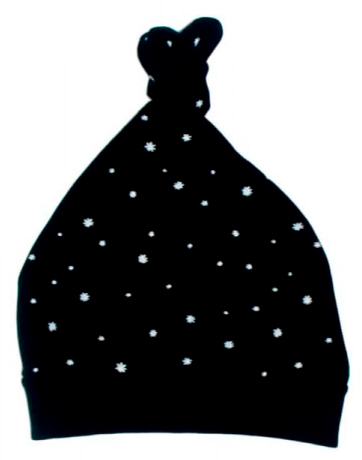 

Шапочка MISHKA Little stars узел с черной окантовкой черная 56 размер 29 см (1684-)