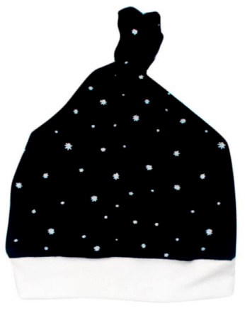 

Шапочка MISHKA Little stars узел с белой окантовкой, черная 74 размер 41 см (1676-)