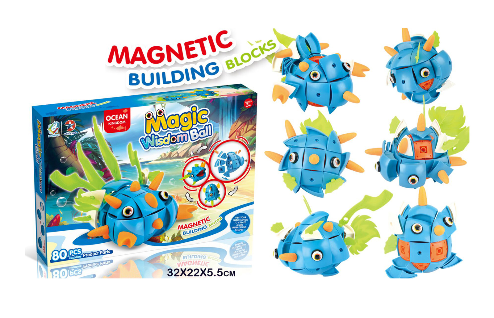 

Магический констуктор Magnetic Billding Blocks 80 деталей (XY610)