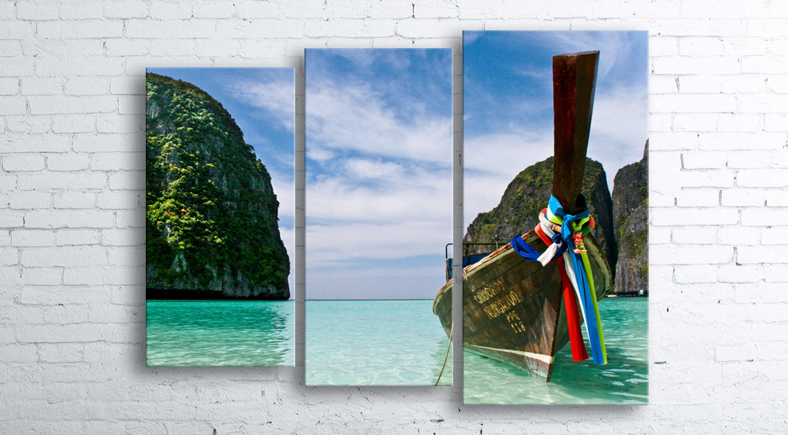 

Модульная картина на холсте 3 в 1 Тайланд. Phi Phi острова 100х130 см