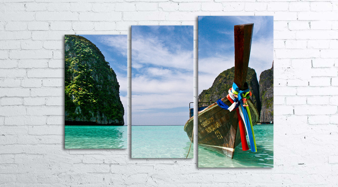 

Модульная картина на холсте 3 в 1 Тайланд. Phi Phi острова 80х106 см