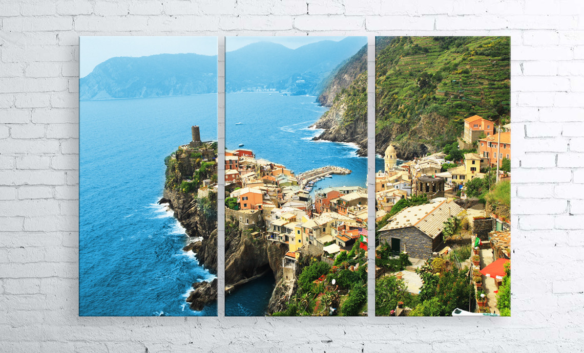 

Модульная картина на холсте 3 в 1 Vernazza. Cinque Terre National Park 100х150 см