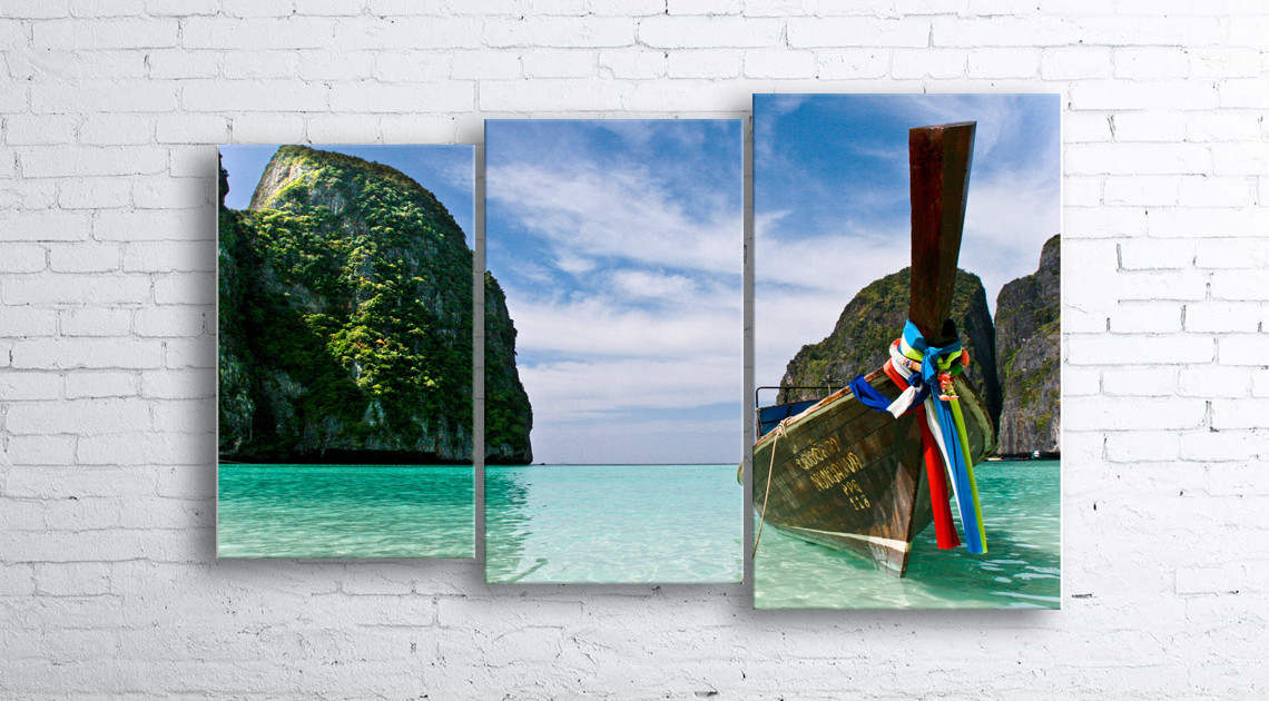 

Модульная картина на холсте 3 в 1 Тайланд. Phi Phi острова 100х160 см