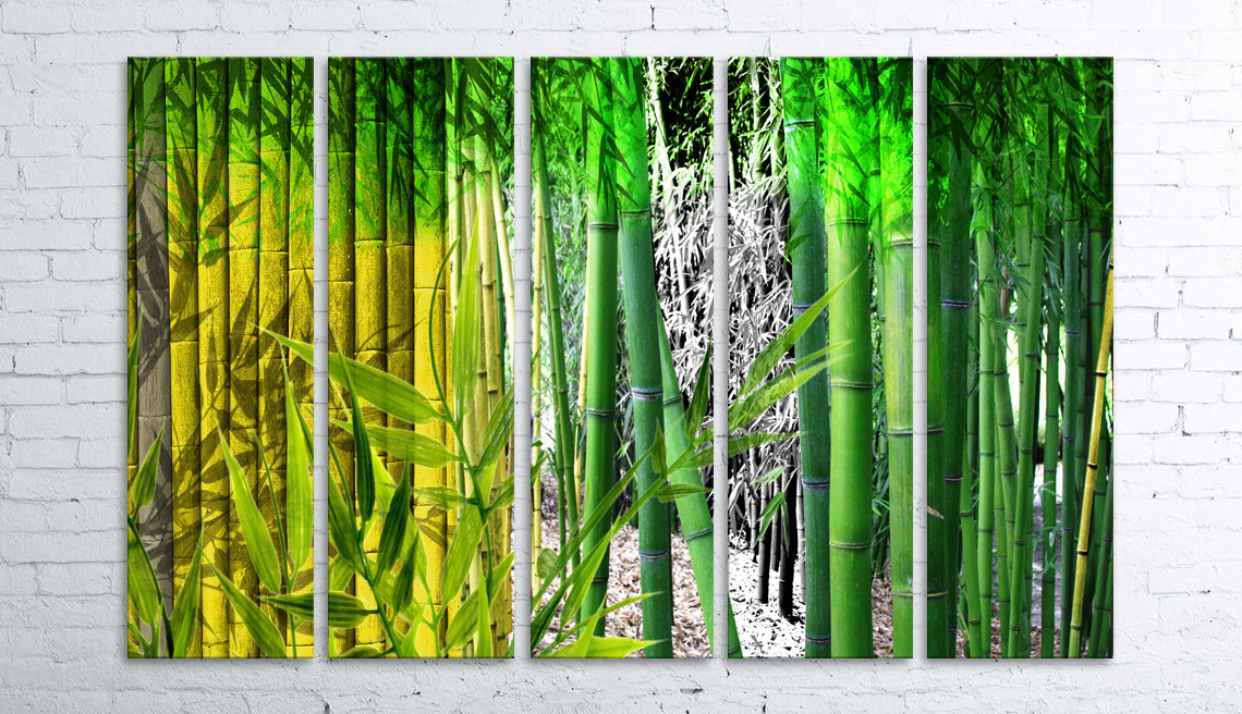 

Модульная картина на холсте 5 в 1 Бамбук 100х150 см