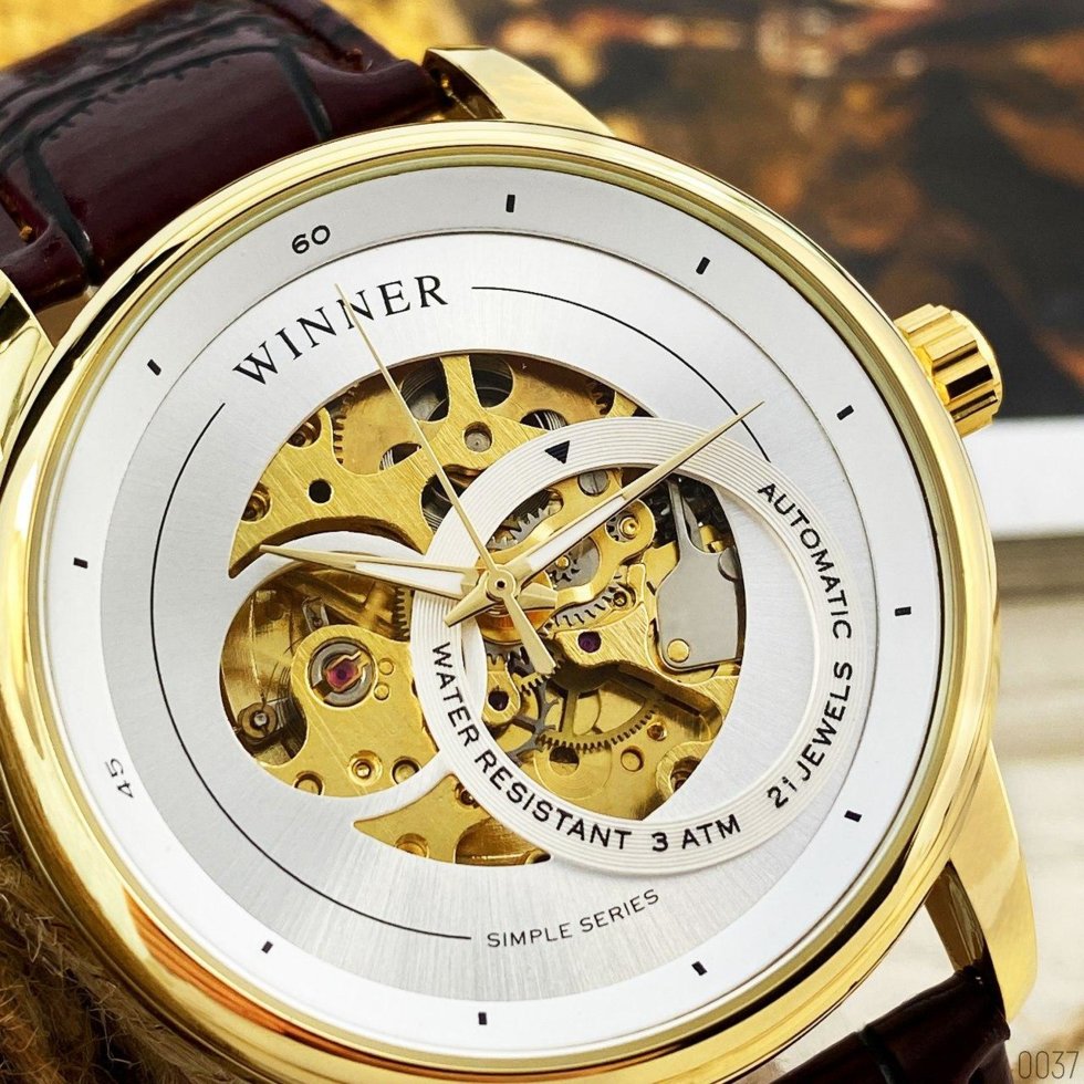 

Мужские наручные часы Winner Gold-White-Beige