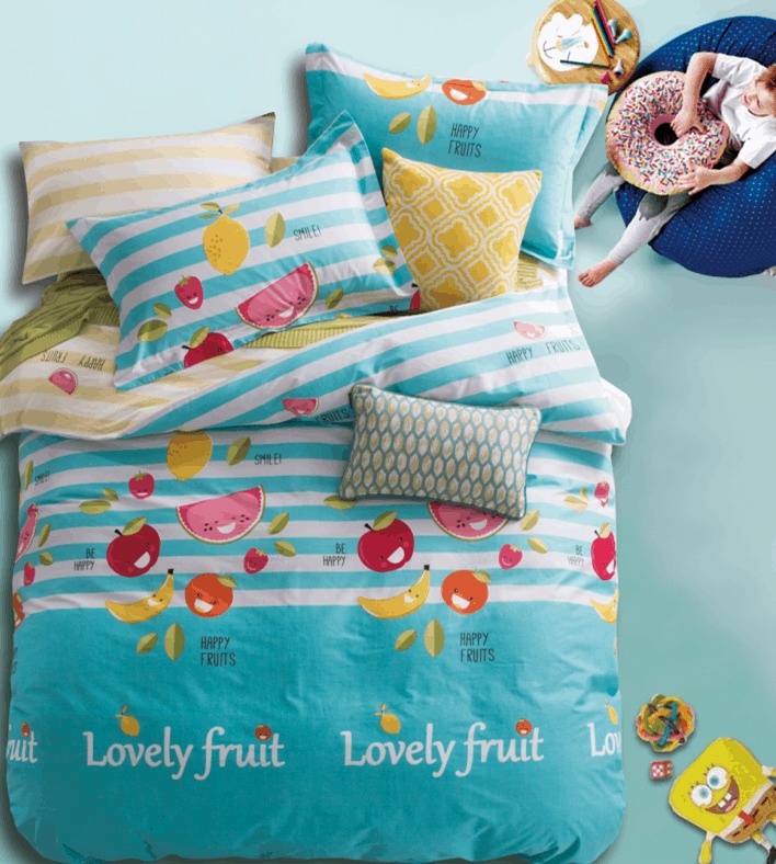 

Постельное белье Любимые фрукты CottonTwill 175х215 см Голубой 000018447