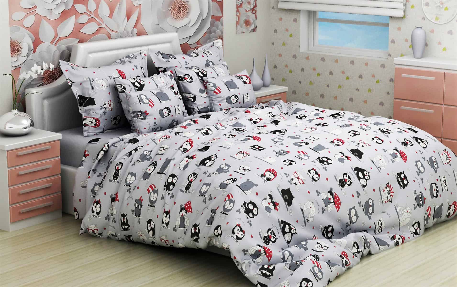 

Постельное белье Совы CottonTwill 175х215 см Белый 000018260
