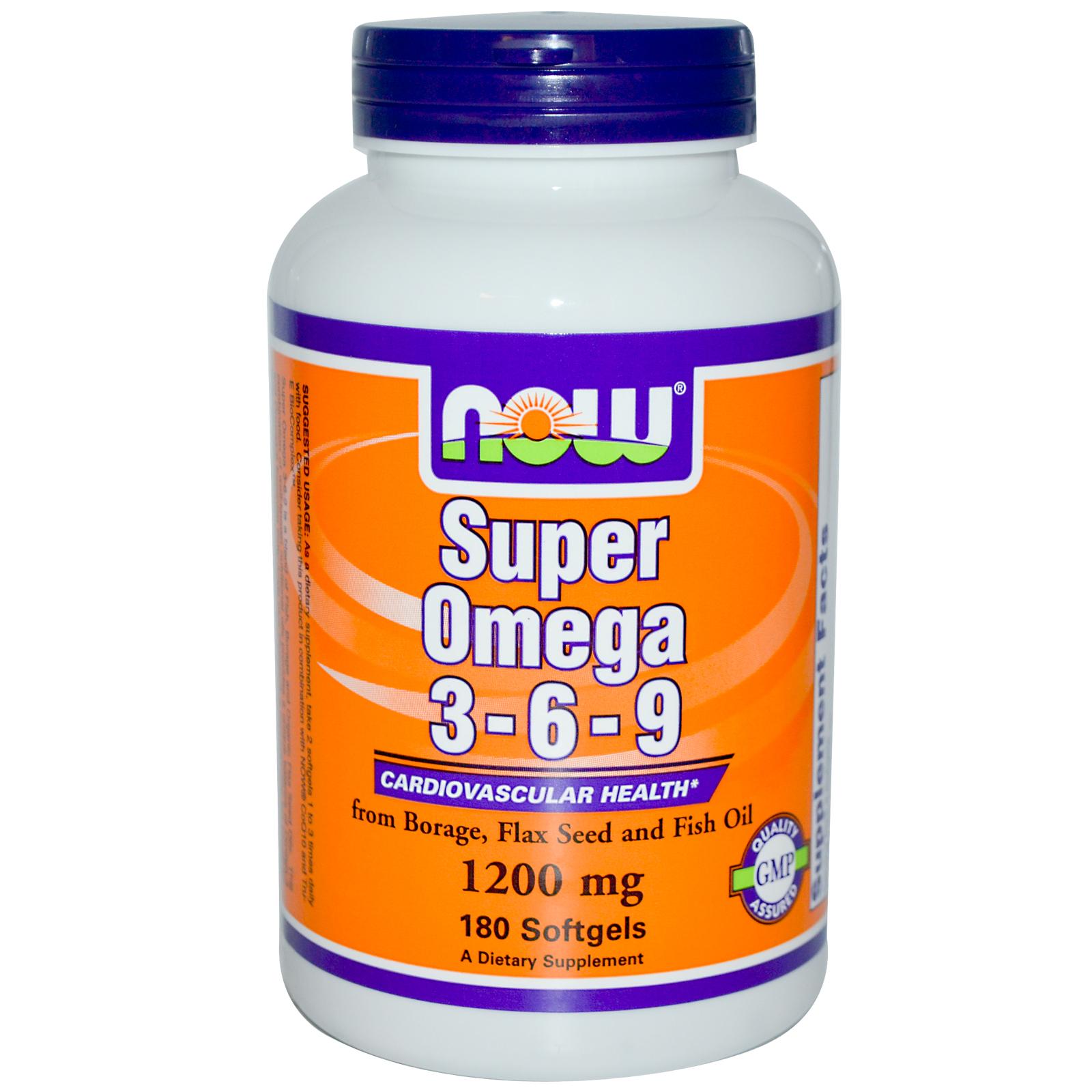 

Омега 3 NOW Foods Super Omega 3-6-9 1200 мг - 180 софт кап
