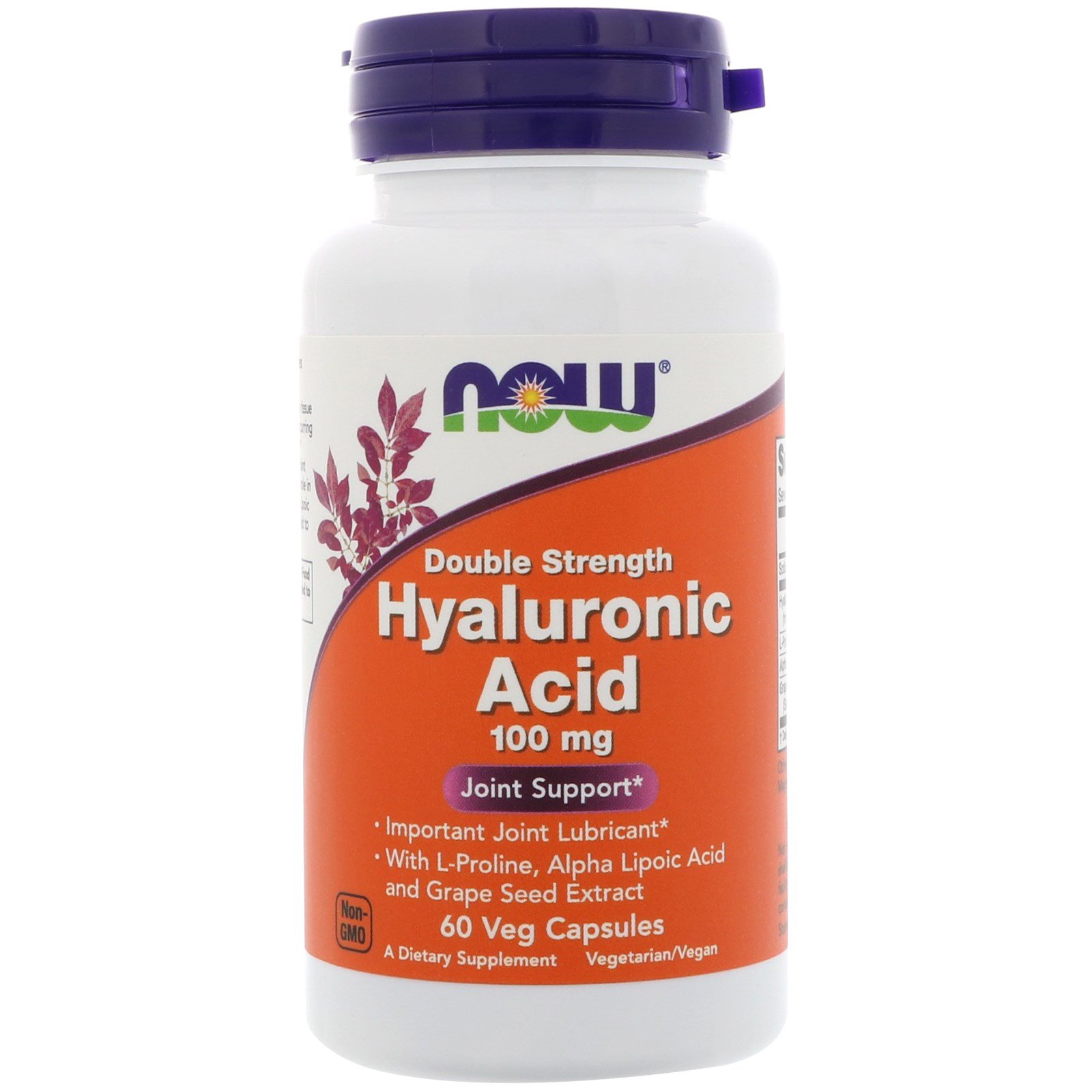

Гиалуроновая кислота в таблетках NOW Foods HYALURONIC ACID 100MG 120 веган капс