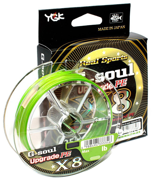 

Шнур YGK G-Soul X8 Upgrade 200 м 0.128 мм 0.6 кг/14 lb Салатовый (55450044)