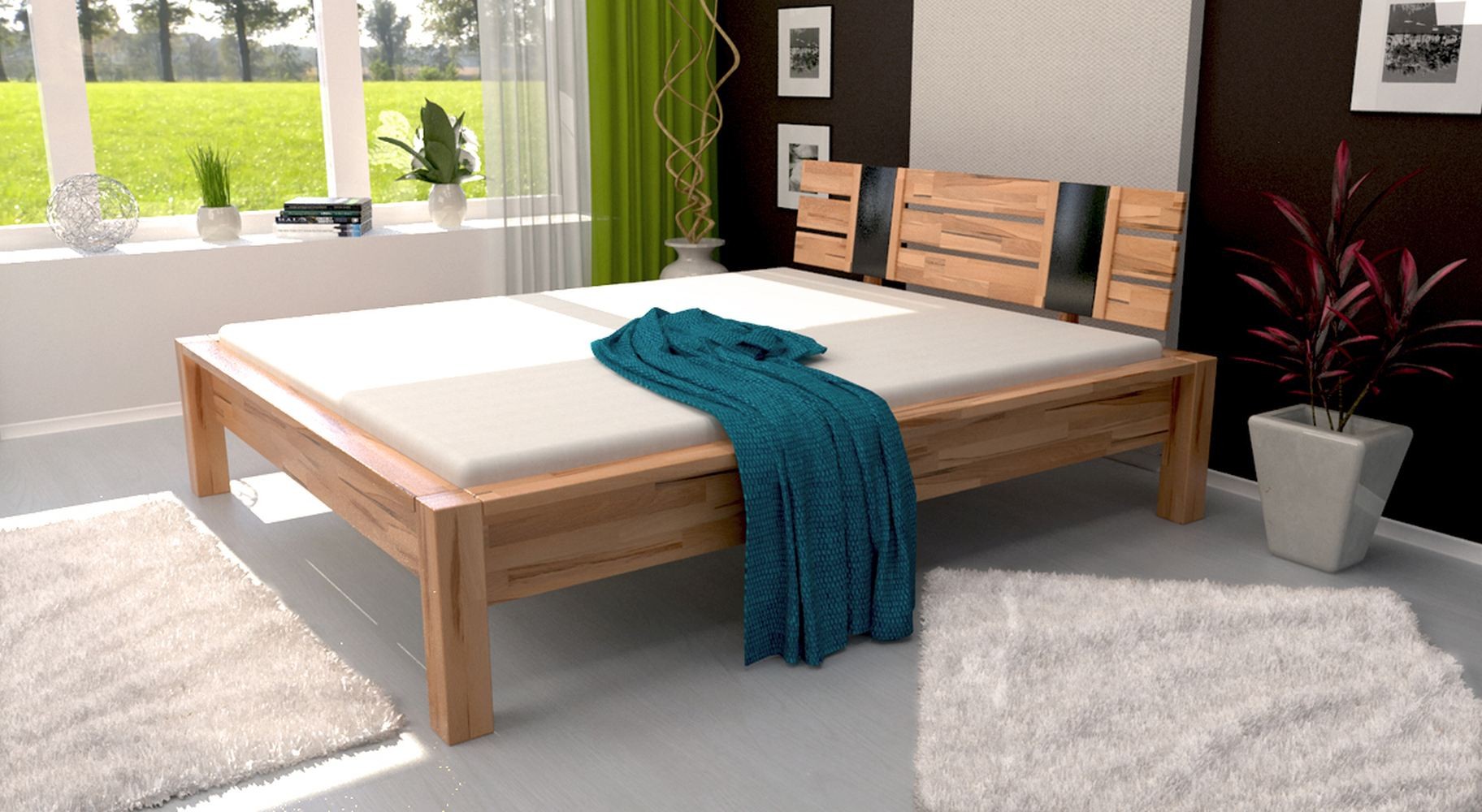 

Двуспальная Кровать Mobler b100 160х200 Бук