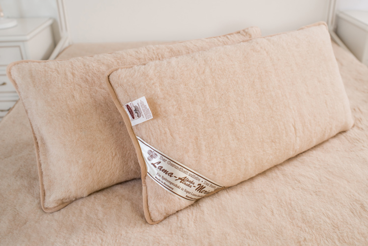 

Подушка Wollwelt Merino Lama Alaska beige PU шерстяная 40х80 см Коричневый