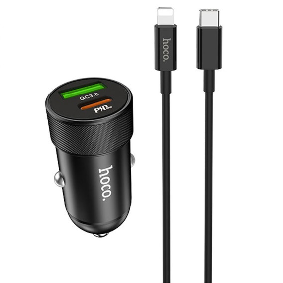 

Авто Зарядное Устройство Hoco Z32B Speed UP PD+QC3.0 Type-C to Lightning (Черный)