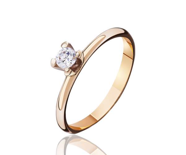 

Кольцо золотое с камнем SWAROVSKI Zirconia «Чарующая классика», КД4093SW, 17.5 размер
