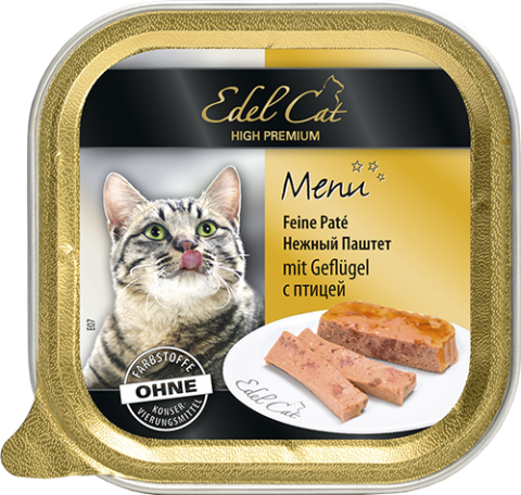 

Влажный корм для котов Edel Cat паштет с мясом птицы 100 г * 32шт(упаковка) (1000307/174043up)