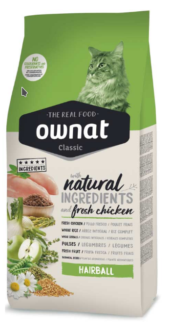 

Сухой корм для котов Ownat Classic Hairball 4 кг