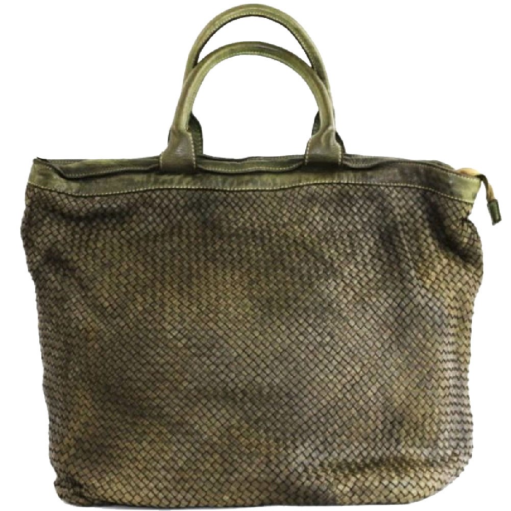 

Женская кожаная сумка maxi Vintage Bottega Carele BC161 green