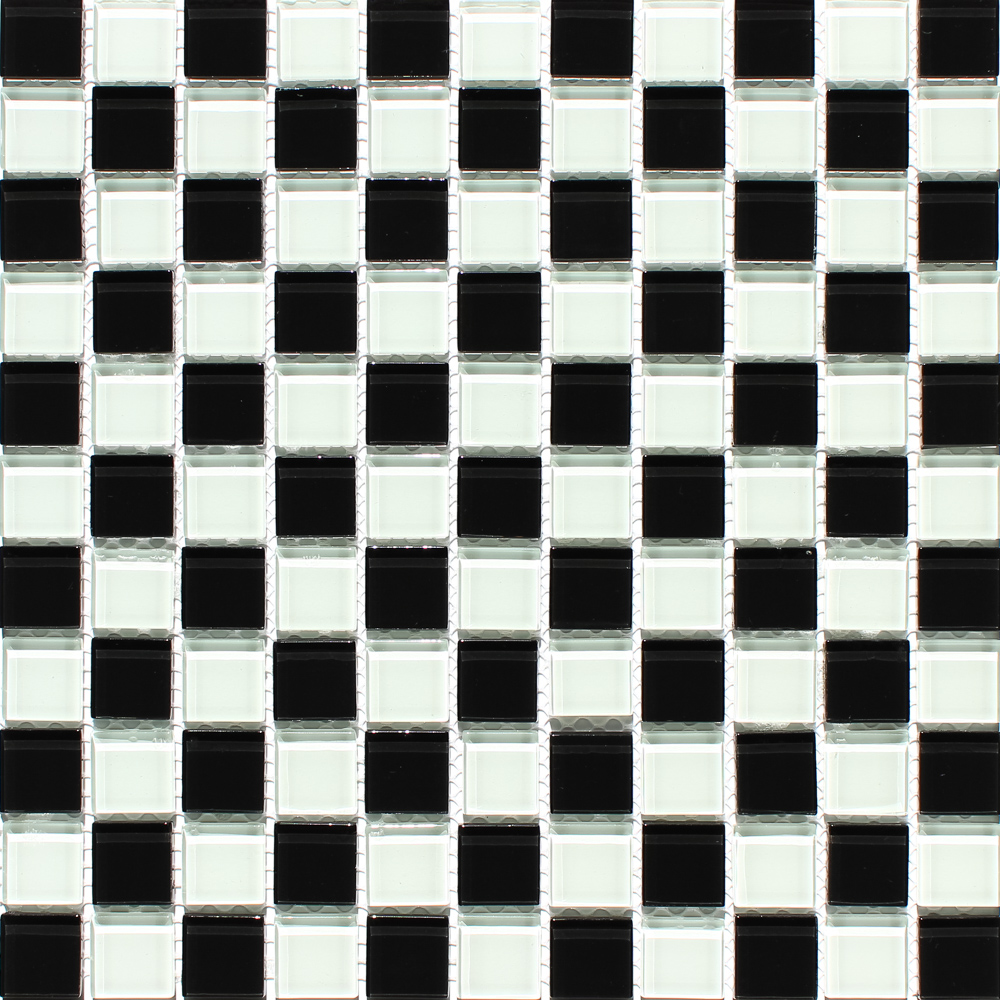 Мозаика 121 шахматка черно-белая чр00(50%) б00(50%) 300х300мм GM вес