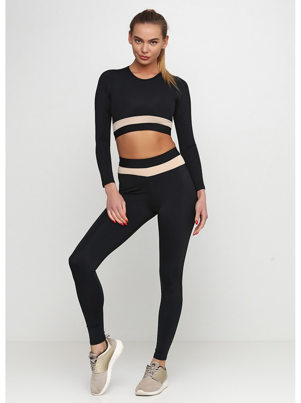 

Комлект (рашгард, леггинсы) GO fitness К0040 чер XL-XXL Черный