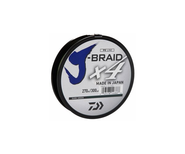 

Шнур Daiwa J-Braid X4E 270m Dark Green 0.25mm 32lb/14.4kg (арт.123421352425)