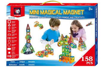

Яркий 3D магнитный конструктор Mini Magical Magnet детский (158 деталей)