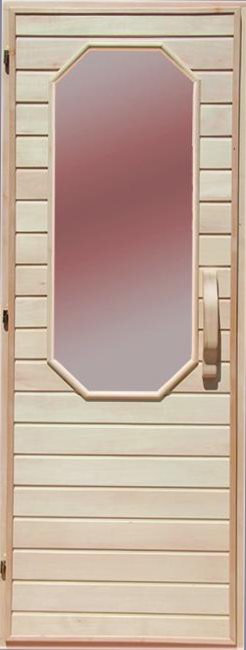 

Комбинированная дверь для бани Sauna Wood "Диамант", 70х190, липа (303159)