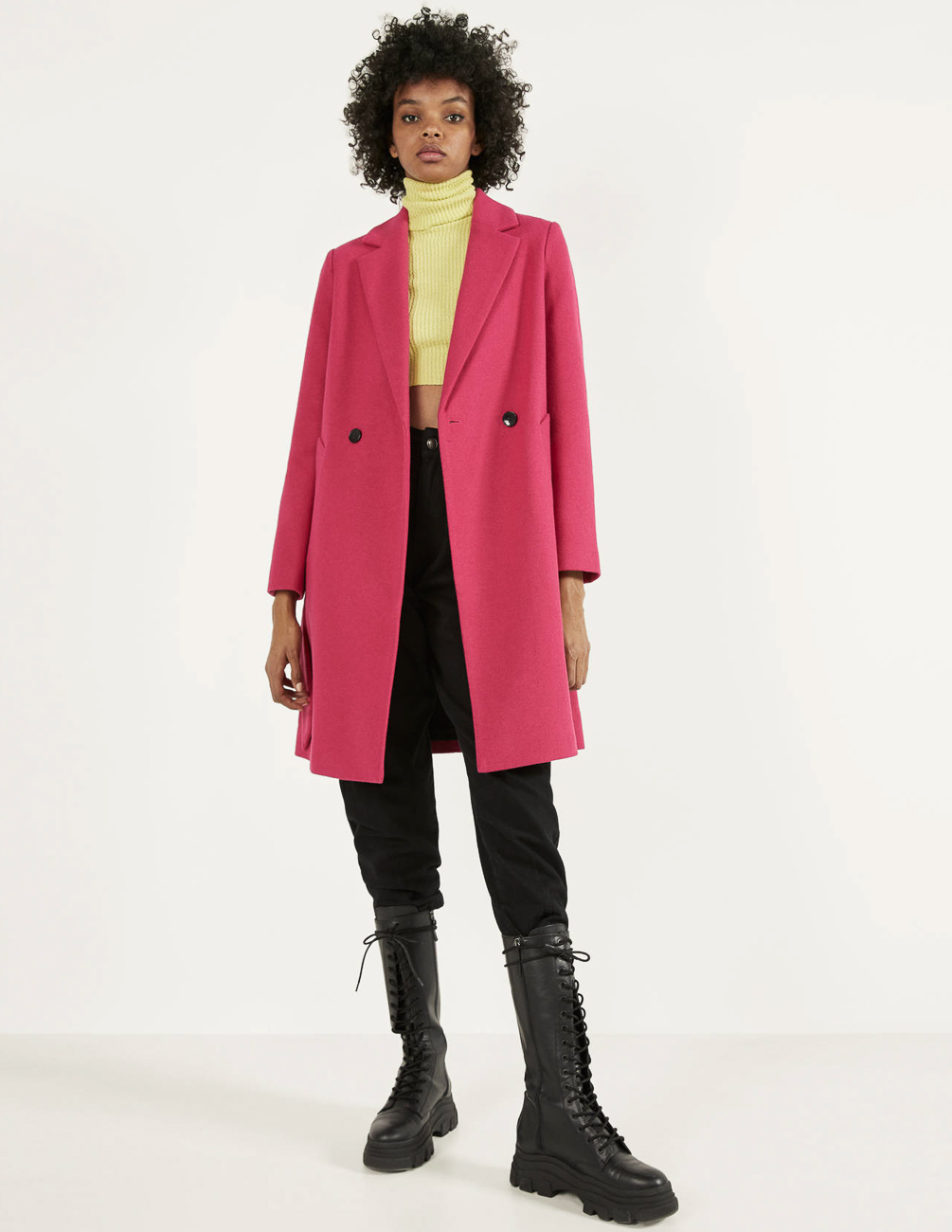 

Пальто Bershka Ж1055490 (6443/310/690) цвет розовый M