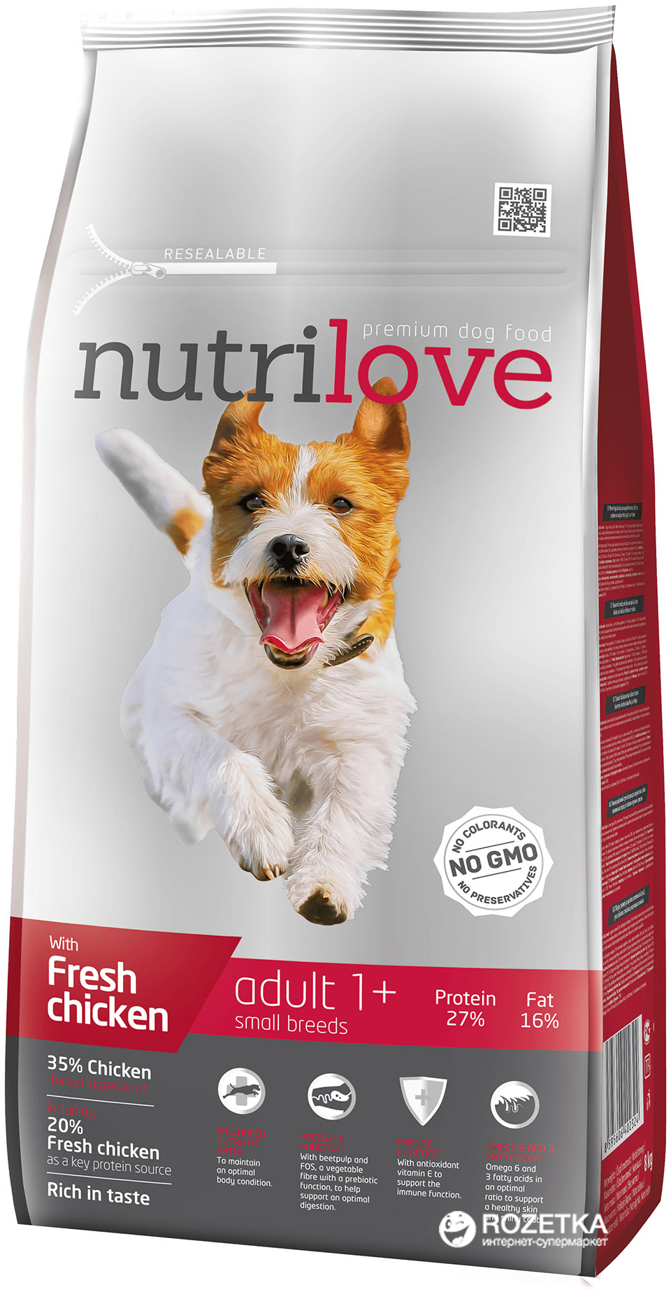 

Сухой корм Nutrilove Adult Small для взрослых собак малых пород Курица с рисом 8 кг