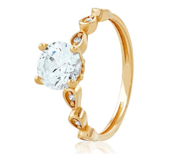 

Кольцо золотое с камнем SWAROVSKI Zirconia "Мишель", КД4147SW, 17 размер