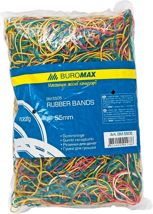 

Резинки для денег Buromax 1000г, JOBMAX, ассорти (BM.5505)
