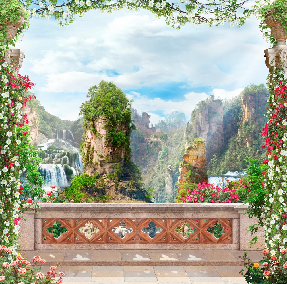 

Фотообои WS Wallpaper Терраса с видом на горы 240*260 (31020) Глянец
