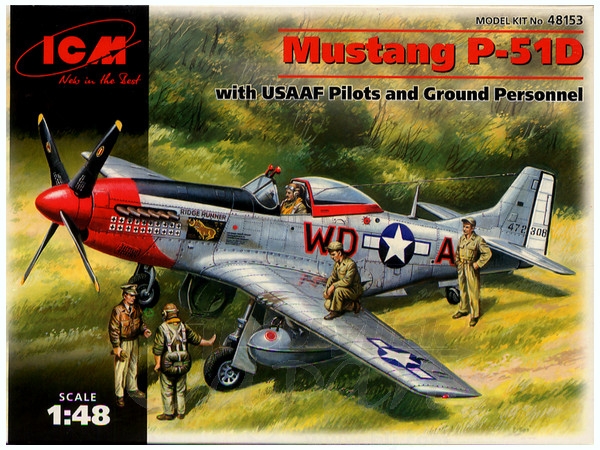 

Истребитель Mustang P-51D с пилотами и техниками 1:48 ICM (ICM48153)