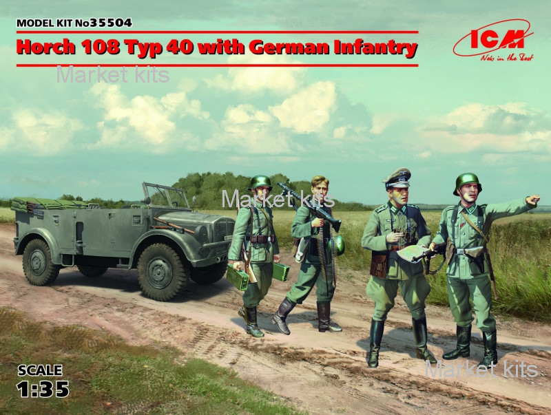 

Армейский автомобиль Horch 108 Typ 40 с германской пехотой 1:35 ICM (ICM35504)