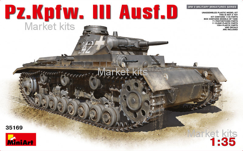 

Средний танк Pz.III Ausf D 1:35 MINIART (MA35169)