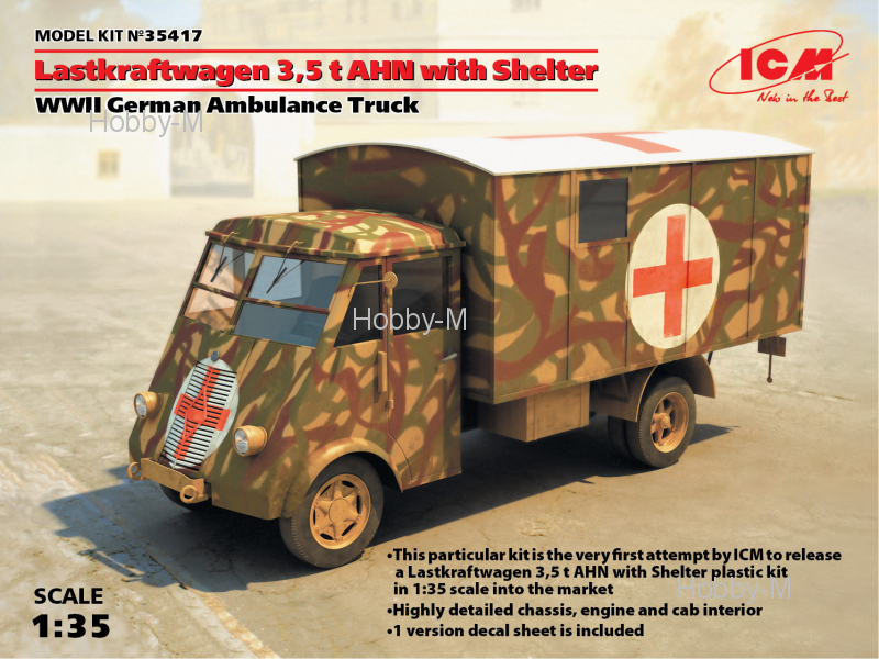 

Германский армейский автомобиль Lastkraftwagen 3.5 t AHN c будкой 1:35 ICM (ICM35417)