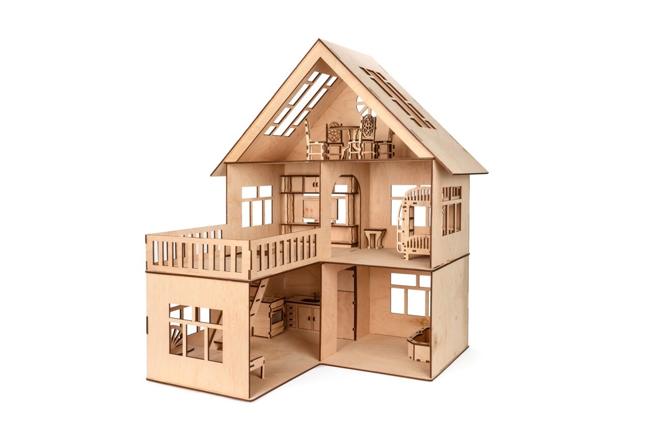 

Кукольный домик из дерева с балконом COUNTRY HOUSE 47*51*38 см