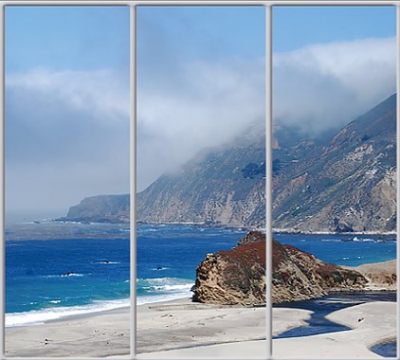 

Шкаф купе Luxe Studio Стандарт-1 Фотопечать Море-27 2300x2400x450 трехдверный