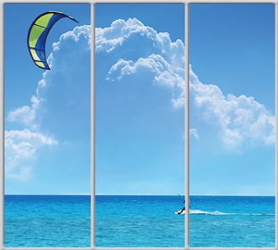 

Шкаф купе Luxe Studio Стандарт-1 Фотопечать Море-30 2300x2000x450 трехдверный