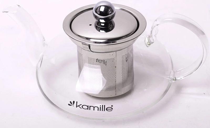 

Чайник заварочный Kamille Ilasade 800мл стеклянный со съемным ситечком
