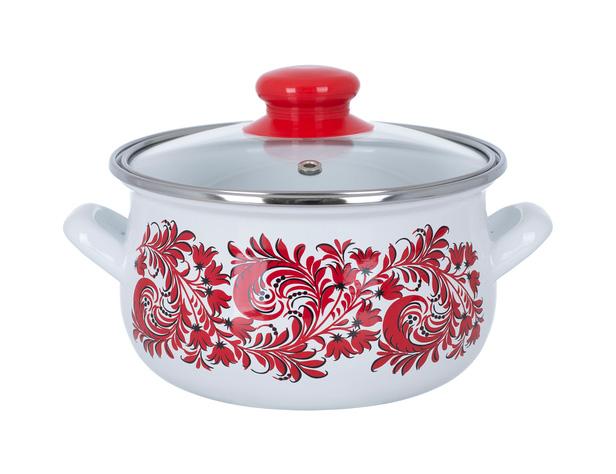 

Кастрюля эмалированная Infinity Red Flowers 1.8л, индукционная